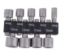 POFET 9 unids/set 5mm-13mm 1/4 "DIY Hex Shank Socket Sleeve Boquillas Tuerca Driver Bit Set Brocas Adaptador para Carpintería Herramienta Eléctrica