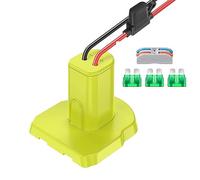 POFET Adaptador de Rueda de Potencia con Conector de alimentación de Fusible para batería ryobi 18V RC Car Robotics RC Truck DIY Work para 18V P100 P102, etc. Batería de Iones de Litio y Ni-CD