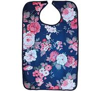 POFET Baberos de tela de rizo reutilizable para adultos - Protector de ropa impermeable para hombres, mujeres, ancianos con discapacidad delantal rejilla - Hibiscus