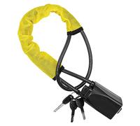 POFET Bloqueo de cinturón de seguridad para volante, dispositivo antirrobo de doble bloqueo de coche, dispositivos de seguridad de alta visibilidad para coche, caravana, con 2 llaves -Amarillo