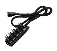 POFET Cable de alimentación Hub Splitter Adaptador Manga PC CPU Ventiladores de refrigeración Hub 4 Pines Ordenador CPU Fan Hub 1 a 5 PWM Fan Splitter Hub