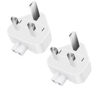 POFET Cargador Adaptador de Corriente CA de 2 uds, Accesorios de Repuesto de Cabezal estándar del Reino Unido de 3 Pines, Compatible con Cargador iPad MacBook (Blanco)