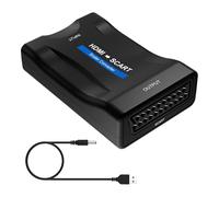 POFET Convertidor HDMI a SCART, Adaptador HDMI a SCART de 1080P, Adaptador de Salida SCART de Entrada HDMI para Reproductor de BLU-Ray Sky, HDTV, DVD, PS3, Xbox
