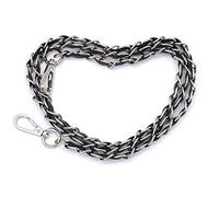 POFET Correa de Cadena de Piel con Tejido Negro para Bolso de Noche, Bolso de Hombro, Bolso de Mano, Bolso de Mano, embragues 120 cm