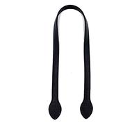 POFET Correa de piel sintética sólida de 60 cm, asa para hacer bolsos, coser en la manija de la bolsa, reemplazo de un par (2 piezas) - Negro