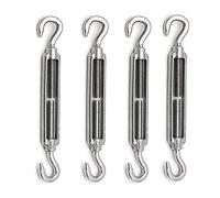 POFET - Cuerda de alambre de acero inoxidable M10 304 gancho y gancho, kit de hardware de tensión fuerte para tensión de cuerda de alambre resistente