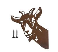 POFET DecoracióN De JardíN De Metal Oxidado Aspecto JardíN Estatuas De Metal Silueta Ovejas Que Miran Furtivamente con DecoracióN De Granja Tornillos (Oveja)