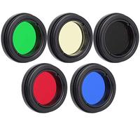 POFET Filtro de color para ocular de 5 colores con caja de plástico, filtro de nebulosa astronómica de 31,7 mm y vidrio óptico para telescopio
