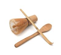 POFET Juego de ceremonia del té japonés hecho a mano, batidor de té matcha de bambú, cuchara de té y cuchara de té pequeña, juego de 3 piezas