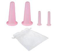 POFET Juego de Terapia de ventosas faciales de Silicona, Juego de ventosas faciales de Color Rosa para Cara, mejilla, Barbilla, Ojos y Labios, Juego de ventosas faciales (4 Unidades)