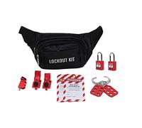 POFET - Kit de bloqueo para interruptores y válvulas comunes, incluye 2 etiquetas de bloqueo, 1 cierre de bloqueo, 3 bloqueo de interruptor, 2 candado de seguridad, 1 bolsa de bolsillo