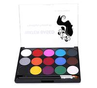 POFET Kit de pintura corporal para la cara, 15 colores, paleta profesional no tóxica,para espectáculos de arte,Halloween,fiesta de Colsplay,maquillaje corporal,pintura facial para niños