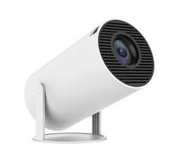 POFET Mini Proyector 4K 720P Soporte, Proyector Inteligente Portátil Corrección Horizontal Automática, Proyector de Películas para Exteriores Giratorio de 180° Compatible con Teléfonos (Blanco)