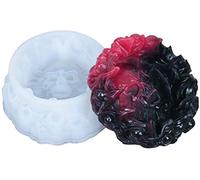 POFET Molde para cenicero de resina epoxi, molde de silicona de resina de calavera, molde redondo para cenicero, diseño de calavera, fácil de caer, molde para cenicero,decoración de Halloween