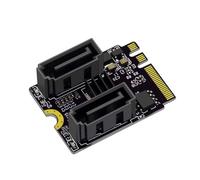 POFET NGFF Key A+E PCI Express a SATA 3.0 6 Gbit/s Dual Ports Adaptador Convertidor Tarjeta de Extensión de Disco Duro