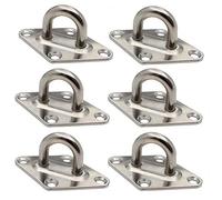 POFET Placa de ojo de acero inoxidable de 5 mm, placa de ojo en forma de diamante de metal, gancho de grapa, hebilla fija, accesorios de hardware de yate