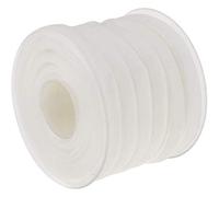 POFET Rollo con Cinta de Terciopelo, Largo 18,3 m y Ancho 10 mm, para Manualidades, Decoraciones, Color: Blanco