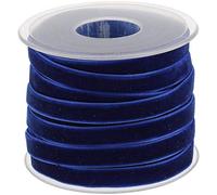 POFET Rollo con Cinta de Terciopelo, Largo 18,3 m y Ancho 10 mm, para Manualidades, Decoraciones, Color: Azul