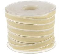 POFET Rollo con Cinta de Terciopelo, Largo 18,3 m y Ancho 10 mm, para Manualidades, Decoraciones, Color: Beige