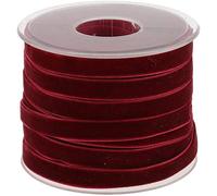 POFET Rollo de cinta de terciopelo de 10 mm de ancho para decoración de manualidades, color rojo vino