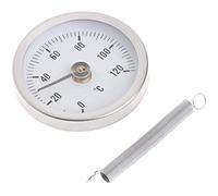 POFET Termómetro de Tubo de Agua Caliente de Clip 63 mm 0-120 ° Superficie del Tubo del Termómetro Bimetálico IP55 Termómetro Hermético para Aceite, Centrales Eléctricas, Embarcaciones