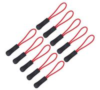 POFET Tiradores de Cremallera - 10 Extensiones y Deslizadores en Negro y Rojo - Tiradores de Cordón de Repuesto