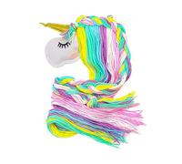 POFET Titular de pinzas para el cabello, Niña Unicornio Pinza Pelo Organizador, Borlas de hilo de arco iris Arcos de pelo Almacenamiento, niños Unicorn Decoración de Pared habitación