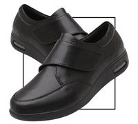 POFH Ortopédicos para Mujer Ancho Especial Cuero PU Sandalias ortopédicas para Caminar para diabéticos Pantuflas Zapatos de Caminar (Color : Black, Size : 37 EU)