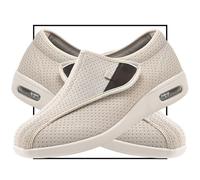 POFH Zapatos Ancho Especial Mujer Pies Hinchados Mujer Zapatillas Pie Ancho Mujer Zapatos Especiales para Juanetes Calzado Ortopédico Transpirable Ajustable para Edema (Color : Beige, Size : 39 EU)