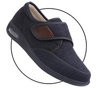 POFH Zapatos con horma ancha pie diabetico ortopedicas hombre, Invierno Calientes Piel Forradas Zapatillas fascitis plantar pie Fascitis Plantar para Caminar Especiales(Black1,41 EU)
