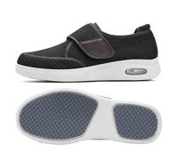 POFH Zapatos Ortopedia para Juanetes para Pies Delicados Mocasines sin Cordones para Hombre Zapatillas Casual para Sin Calzado de Walking Deportivo Bajas Ligerasy Transpirables(Black,42 EU)