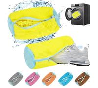 POFIBO Bolsa de lavado de zapatos para lavadora, 2 unidades, bolsa de zapatos para lavadora, reutilizable de alta capacidad, con cremallera, bolsa de lavandería antideformación para zapatos, color