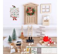 POFIBO Juego de 50 piezas para puerta de gnoble - Juego de accesorios de Navidad con obra de construcción, juego de hornear y calendario de Adviento, accesorios de duendes en miniatura, duende de