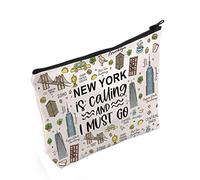 POFULL NYC Gift New York is Calling and I Must Go Bolsa de Viaje Regalo de Viaje de Nueva York, Bolsa de cosméticos New York is Calling