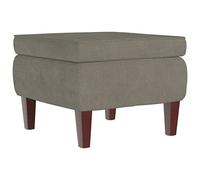 Taburete Con Patas De Madera Terciopelo Gris Claro Vidaxl