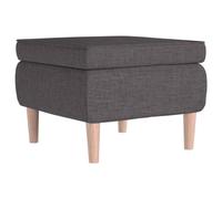 Vidaxl taburete con patas de madera tapizado tejido gris oscuro