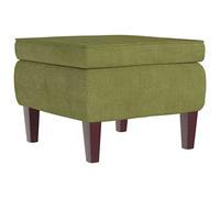 Poggiapiedi con Gambe in Legno Verde Chiaro in Velluto