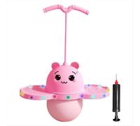 Pogo Ball con tabla de agarre para ejercicios al aire libre en interiores, color rosa