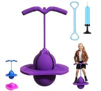 Pogo Balón de salto para niños y adultos, Pogo Stick con mango, bala de equilibrio para niños, base antideslizante, capacidad de carga 300 kg, para entrenar el equilibrio (púrpura, con reposabrazos)