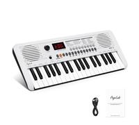 POGOLAB Mini Piano Electrico, Piano Infantil con 37 Teclas, 40 Canciones, 200 Sonidos, 200 Ritmos, Teclado Piano con Función Midi, Piano Digital Portátil (19,3 x 7,3 x 1,9 pulgadas)(blanco)