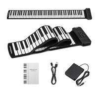 POGOLAB Piano enrollable de 88 teclas, teclado plegable portátil con 14 demos/128 ritmos/128 tonos, Bluetooth inalámbrico, ideal para principiantes