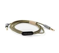 POGS - Safe Cable | Cable de audio de 3,5 mm para auriculares The Gecko & The Elephant | Volumen limitado 85 dB, tecnología segura | Micrófono integrado | Cable de tela antienredos de 3.3 pies (gris)