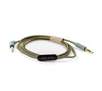 POGS - Safe Cable | Cable de audio de 3,5 mm para auriculares The Gecko & The Elephant | Volumen limitado 85 dB, tecnología segura | Micrófono integrado | Cable de tela antienredos de 3.3 pies (verde)