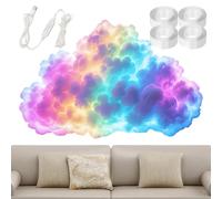 pohejuy Luz LED 3D Thundercloud, recargable, multicolor, luz de nube de trueno, sincronización de música, lámpara de pared de nubes de trueno, luces de ambiente nocturnas ajustables, para dormitorio
