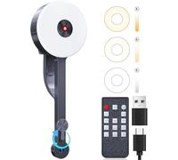 POHO Webcam 4K con cobertura física, micrófono e iluminación | compensación de oscuridad | enfoque automático de 83° gran angular | 1/2.55" CMOS con 8 MP | USB-C y USB-A para PC/Mac (4K, gris)