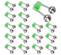 POHOVE 20 campanas de caña de pescar, campanas de alarma doble, campanas de alarma doble, alarma indicadora de señuelo de mordida, alarma de mordedura de caña de pescar, campanas gemelas para