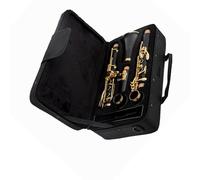POHTYIT Clarinete De Baquelita De 17 Teclas De Doble Sección para Principiantes Profesional Chapado En Oro Introducción A Los Instrumentos De Clarinete