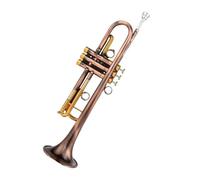 POHTYIT Trompeta En SIB Instrumento con Funda Invertida Antigua Color Dorado Cobre Y Rojo Modelo De Rendimiento Profesional. Juego Trompeta Estándar