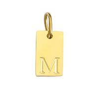 POIAFTETMA Colgante cuadrado de acero inoxidable pulido de color dorado para colgar 26 letras, pulseras, collares y collares para hacer joyas