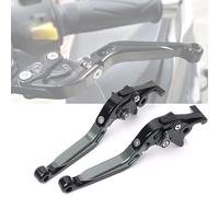 POIBNZ 2 Piezas Manillar Manetas Embrague para Zontes 150D/M 350D/M/E, Manetas Moto Motocicleta Palanca Embrague Freno Manija Palanca Ajustable, Palancas Embrague Freno,C Black+Gray